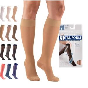 Truform Sheer Compression Stockings, 15-20 mmHg, Women's Knee High Length, 2XL